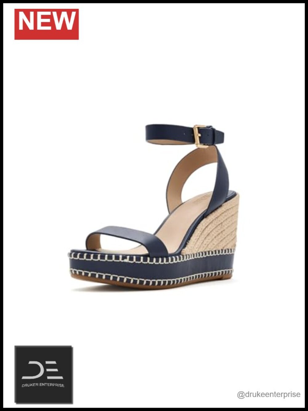 Leather Espadrille Wedge Sandals Ankle Strap Open Toe